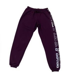 VS PINK purple jogger sweatpants with bedazzled logo detail